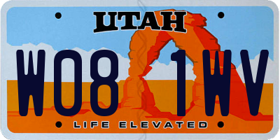 UT license plate W081WV