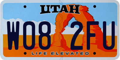 UT license plate W082FU