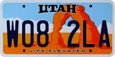 UT license plate W082LA