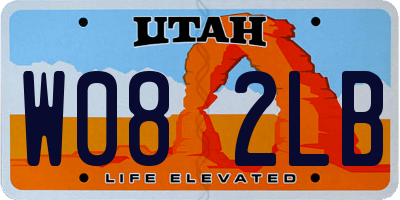UT license plate W082LB