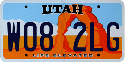 UT license plate W082LG