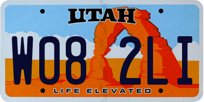 UT license plate W082LI