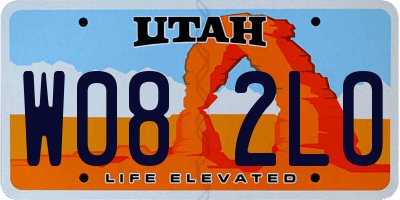 UT license plate W082LO