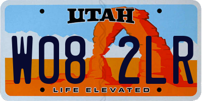 UT license plate W082LR