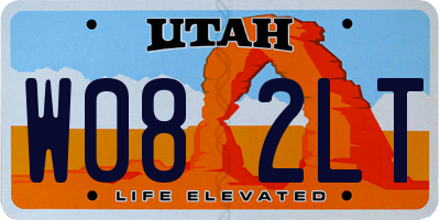 UT license plate W082LT