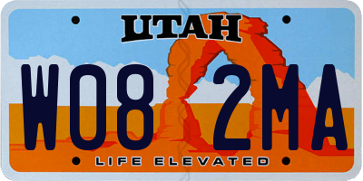UT license plate W082MA