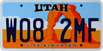 UT license plate W082MF
