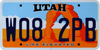 UT license plate W082PB