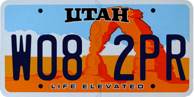 UT license plate W082PR