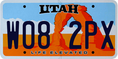 UT license plate W082PX