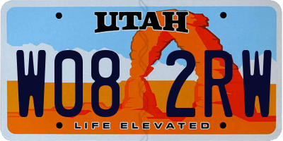UT license plate W082RW