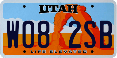 UT license plate W082SB