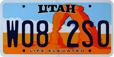 UT license plate W082SO