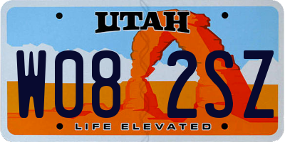 UT license plate W082SZ