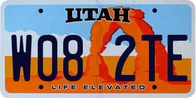 UT license plate W082TE