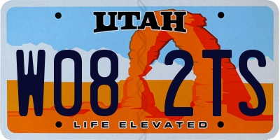 UT license plate W082TS