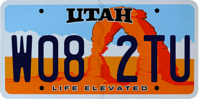 UT license plate W082TU