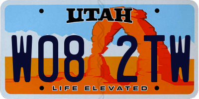 UT license plate W082TW