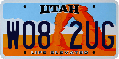 UT license plate W082UG