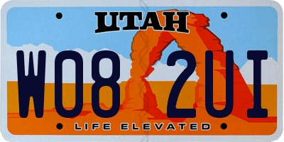 UT license plate W082UI