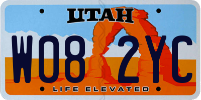 UT license plate W082YC