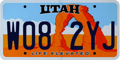 UT license plate W082YJ