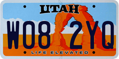 UT license plate W082YQ