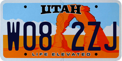 UT license plate W082ZJ