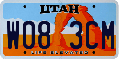 UT license plate W083CM