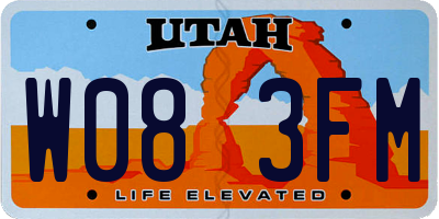 UT license plate W083FM