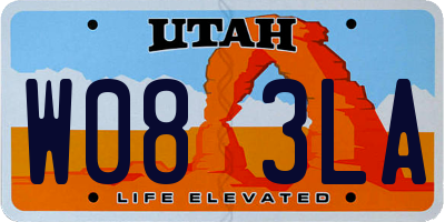 UT license plate W083LA