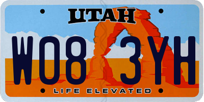 UT license plate W083YH