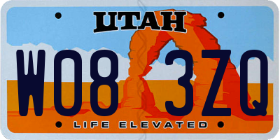 UT license plate W083ZQ