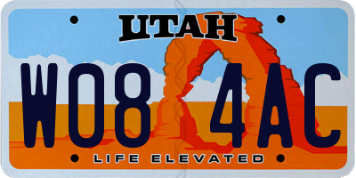 UT license plate W084AC