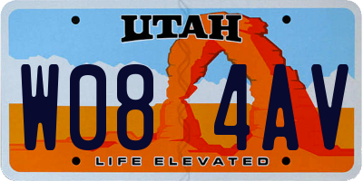 UT license plate W084AV