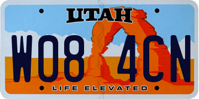 UT license plate W084CN