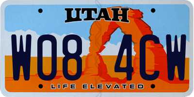 UT license plate W084CW