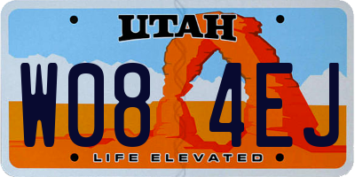 UT license plate W084EJ