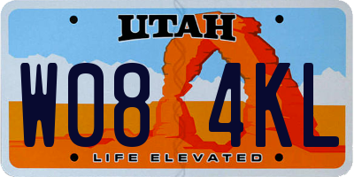 UT license plate W084KL