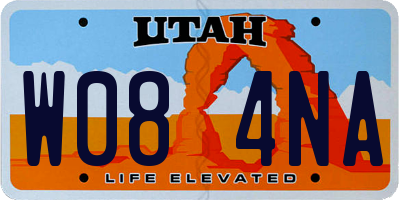 UT license plate W084NA