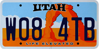 UT license plate W084TB