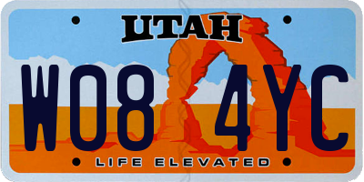 UT license plate W084YC