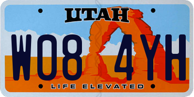 UT license plate W084YH