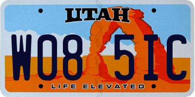 UT license plate W085IC