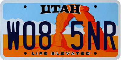 UT license plate W085NR