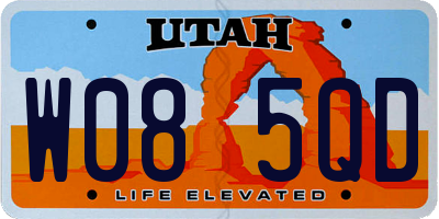 UT license plate W085QD