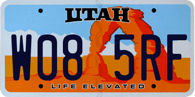 UT license plate W085RF