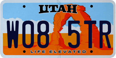 UT license plate W085TR