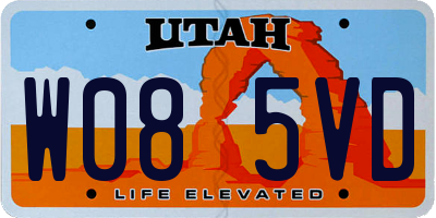 UT license plate W085VD