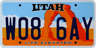 UT license plate W086AY
